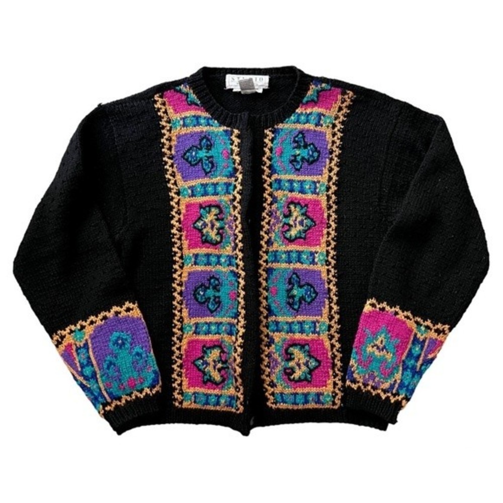 Michelle Stuart Studio Hand Knit Cardigan Sweater - Small